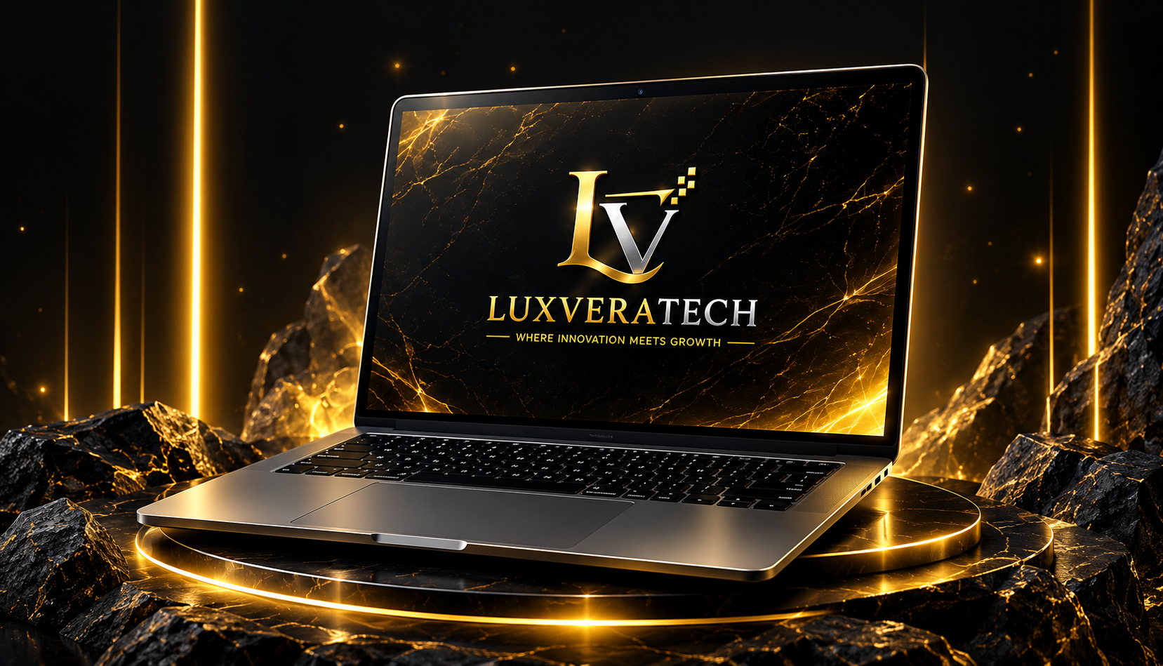 LuxVera project displayed on a premium laptop